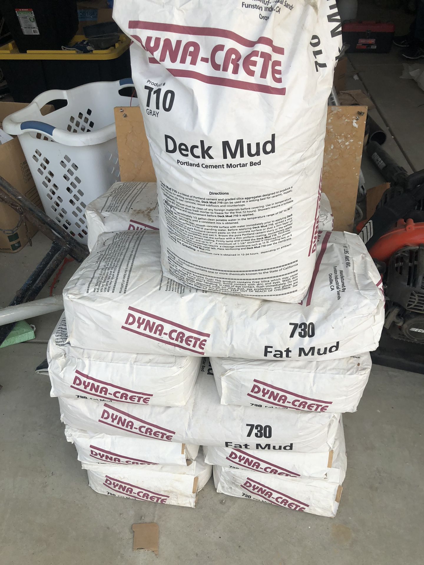 10 bags Dyna-Crete Fat Mud 50lb bags