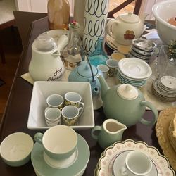 Assortment Of Tea Pots And Dishes