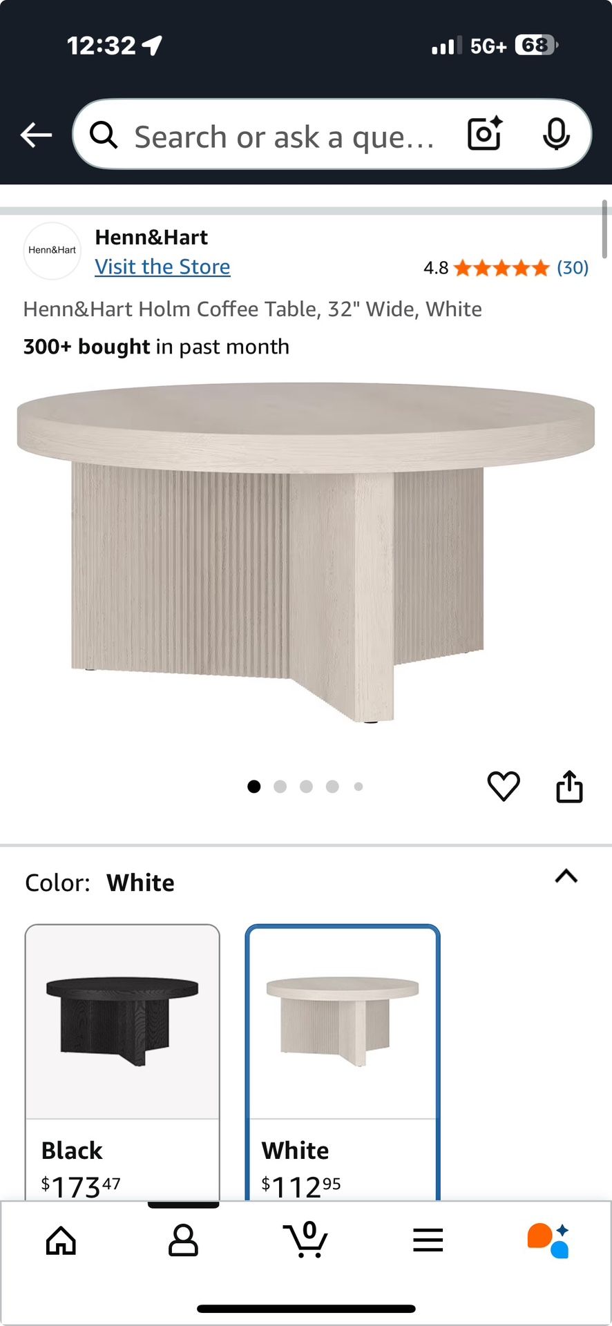 Brand New 32 Inch Coffee Table Still In Amazon Box -unopened