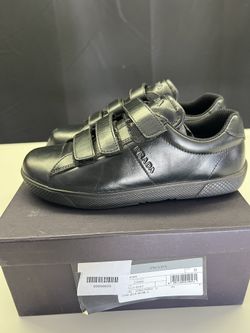 Prada Kids Triple-Strap Sneakers – Black – Size 33 (US 2 Kids)