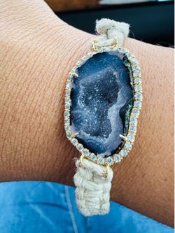 18k Yellow Gold & Macrame Geode Diamond Bracelet