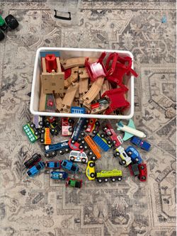 Wooden train tracks, wooden trains magnetic trains, Thomas the train, wooden vehicles