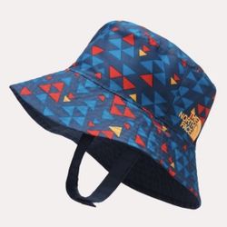 North Face Infant Bucket Hat Blue Geometric UPF 50 Sun Baby Reversible Gorpcore