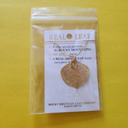 new Rocky Mountain Leaf Company 24K gold-finish real Aspen Leaf necklace
