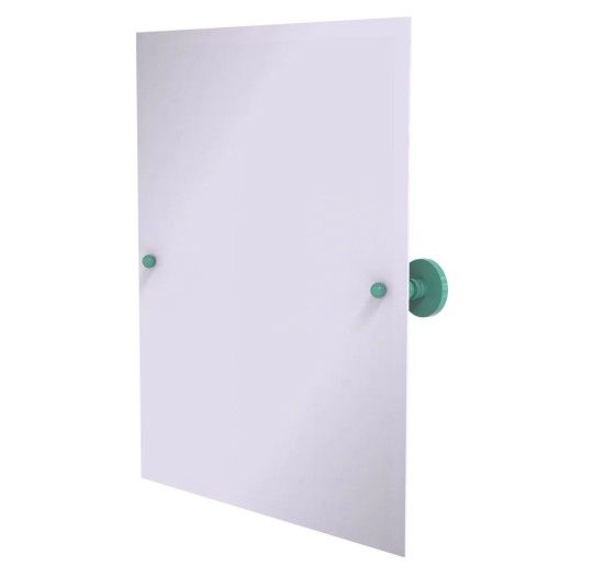Frameless Rectangular Tilt Mirror with Beveled Edge Sea Foam Green