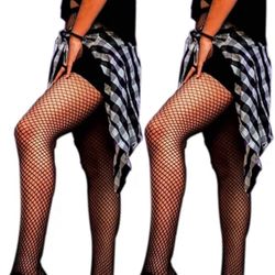 DancMolly fishnet stockings pantyhose medium hole 2 pack High Waist Hollow Mesh