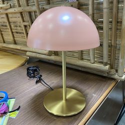 Pink & Gold Mushroom Table Lamp