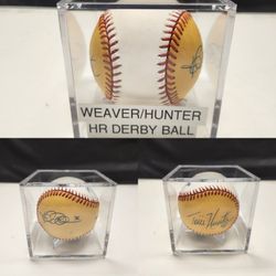 Angels Jered Weaver/Torii Hunter Dual-Signed, JSA-Certified, HR Derby Baseball 