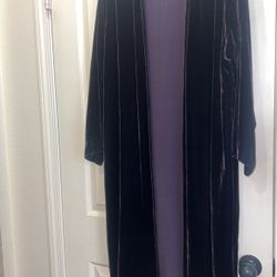 EILEEN FISHER Purple Velvet Duster Jacket