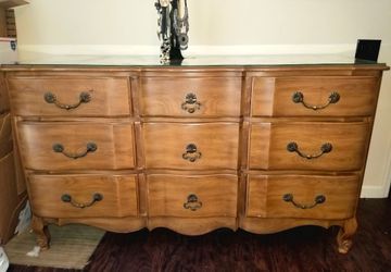 Antique Davis Cabinet Company Walnut Dresser 8 Drawer Solid Wood