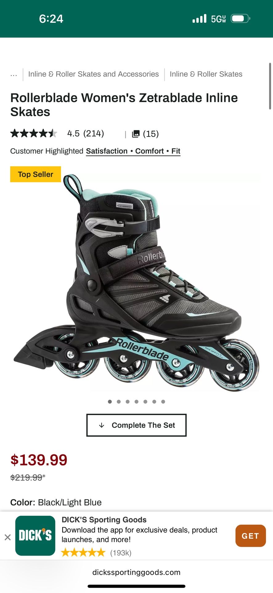 Women rollerblades Size 10!