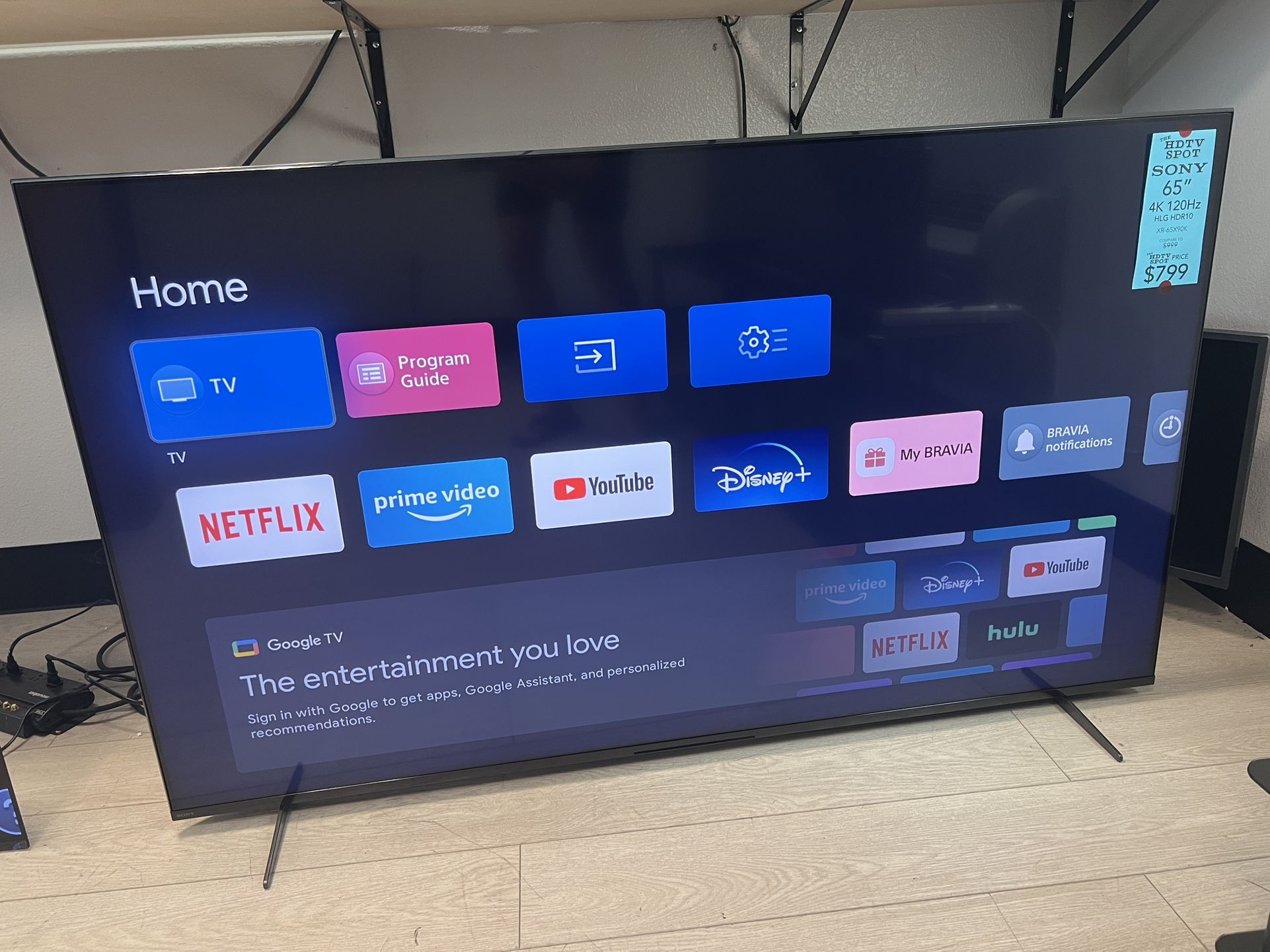 Sony 65 Inch 4K Ultra HD TV X90K Series: BRAVIA XR Full Array LED