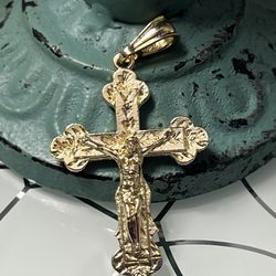Cross With Jesus Gold Plated Pendant