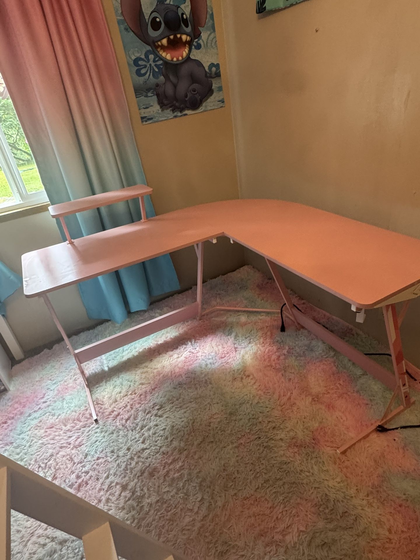 Pink Corner Desk