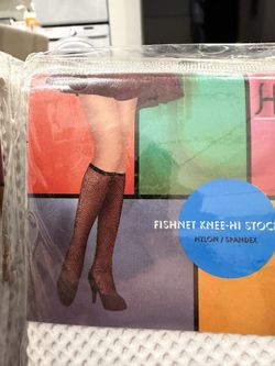 White Fishnet Stockings Knee high 