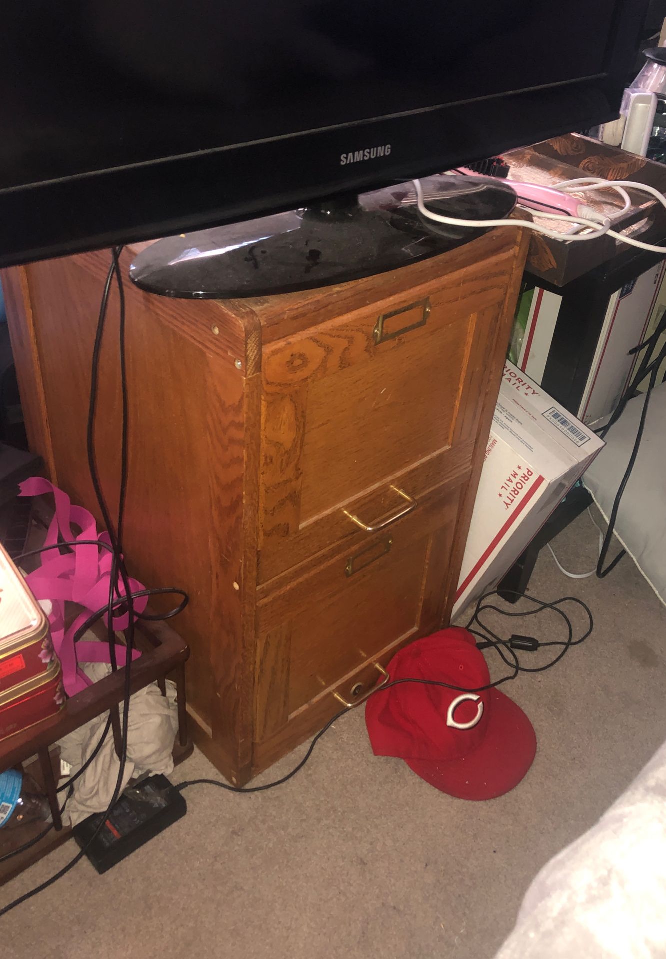 Wood solid file cabinet for $40