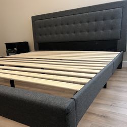 Zinus Dachelle King Upholstered Platform Bed Frame