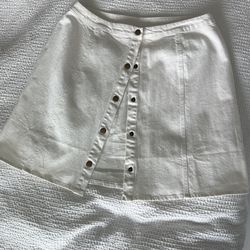 White Jean Skirt 