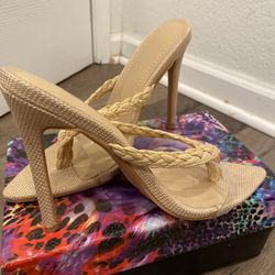 Size 6 Braided Nude Heel 