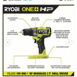 RYOBI ONE+ HP 18V Brushless Cordless 1/2 in. Drill/Driver And Battery