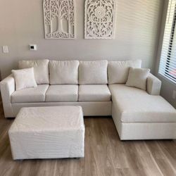 Cream Sectionals With Free Ottoman ‼️different Colors Available In Stock‼️