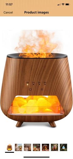 Essential Oil Diffuser for Home: 200ml Aromatherapy Diffuser with Himalayan Pink Salt Rock, Cool Mist Humidifier with Auto Off Function and 9 Colors L