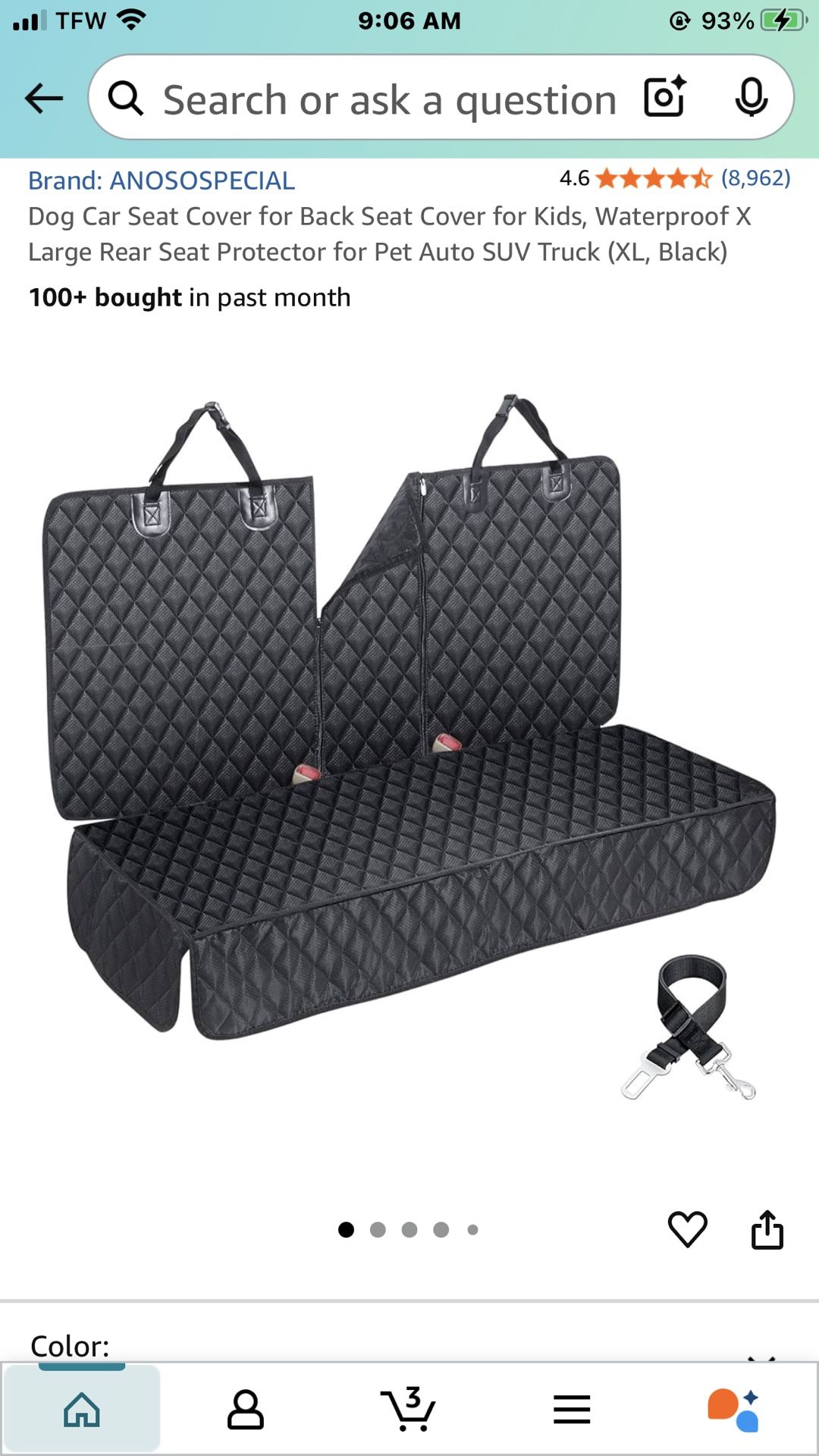 Back Seat Protector-Black-NEW