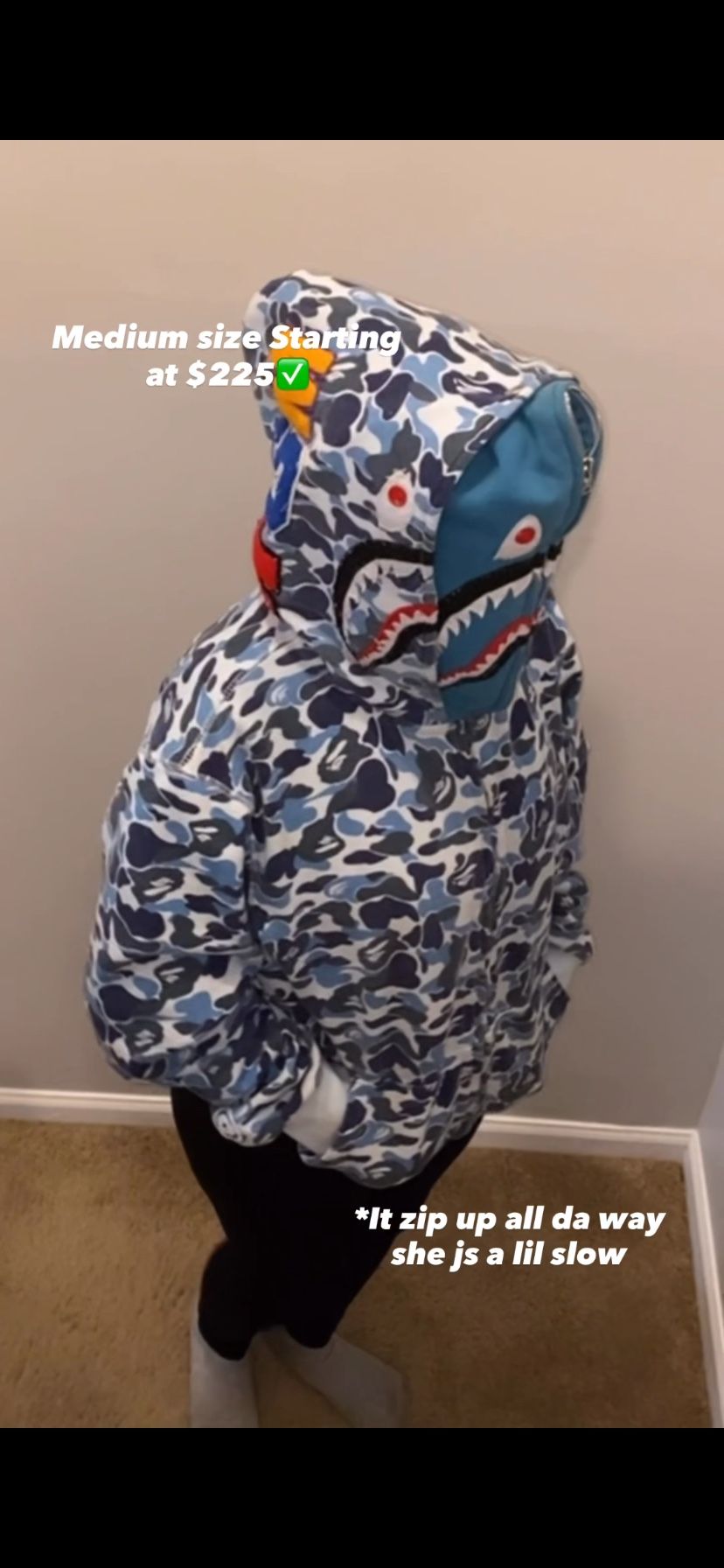 Blue Bape Hoodie Full Zip-Up