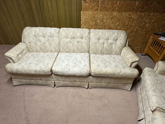Floral Tufted 3-Seat Sofa and 2 seat love seat