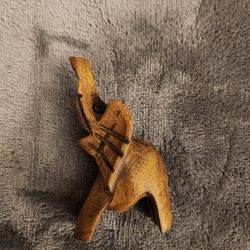 Mini Carved Wooden Elephant Statue