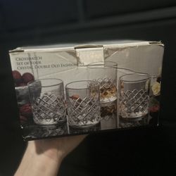 Cross Hatch Glass Cups 