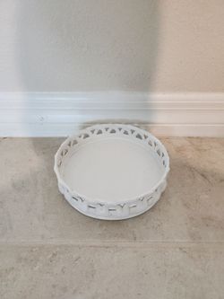 Large White Ceramic Candle Holder