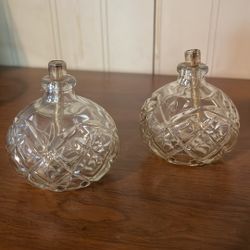 Vintage cut glass oil lamps/candles