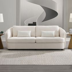 New Beige Modern Sofa - Free Delivery ✅ Comfy Beige Sofa With Pillows 