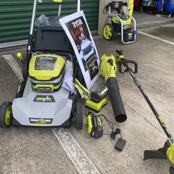New Ryobi 40v 21inch Crosscut Self Propelled Mower Bundle 