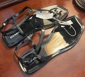 Old Navy Black Jelly Strap Sandals
