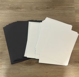 Black Construction Paper and White Printer Paper Bundle