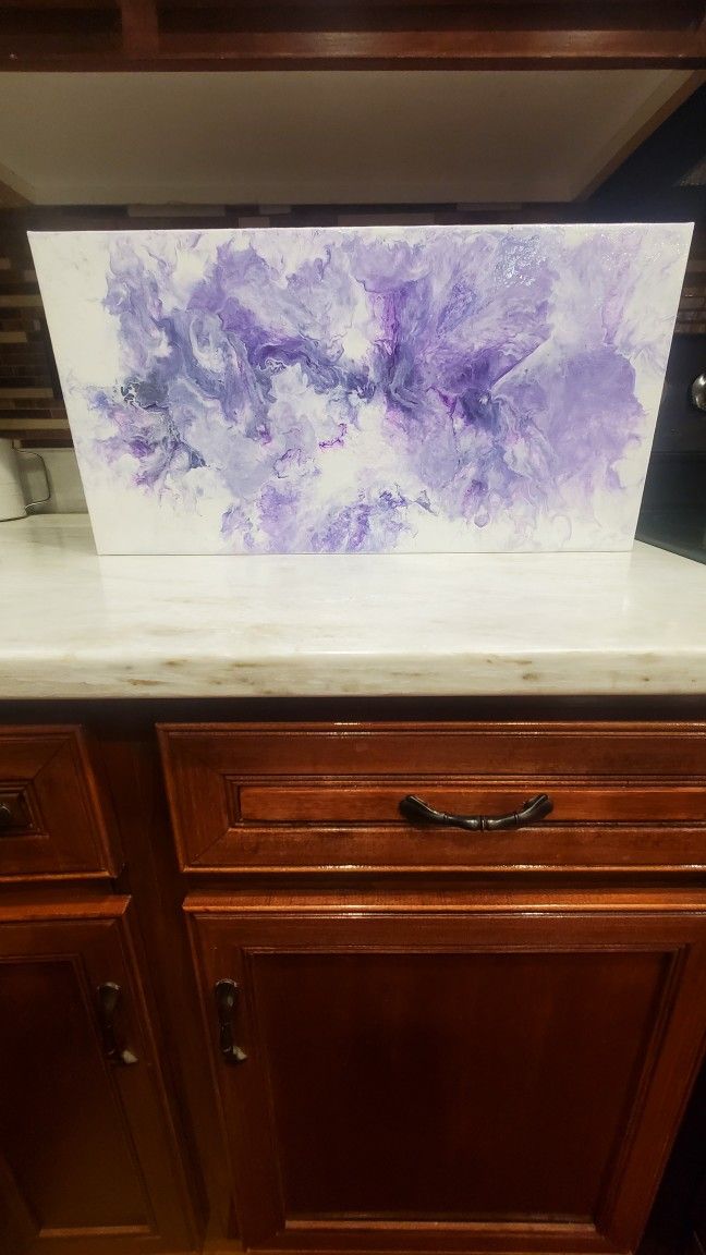 12 inch x 24 In Acrylic Pour Painting