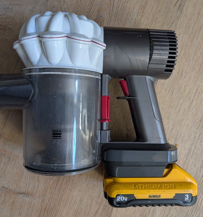 Dyson Cordless Vacuum With DeWalt Battery Adapter