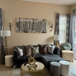 Soho 2 Piece Velvet Sectional 