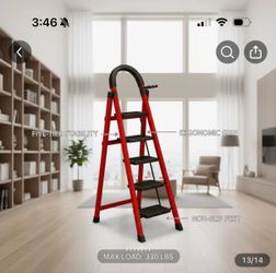Folding Ladder with Non-Slip Steps & Wide Base