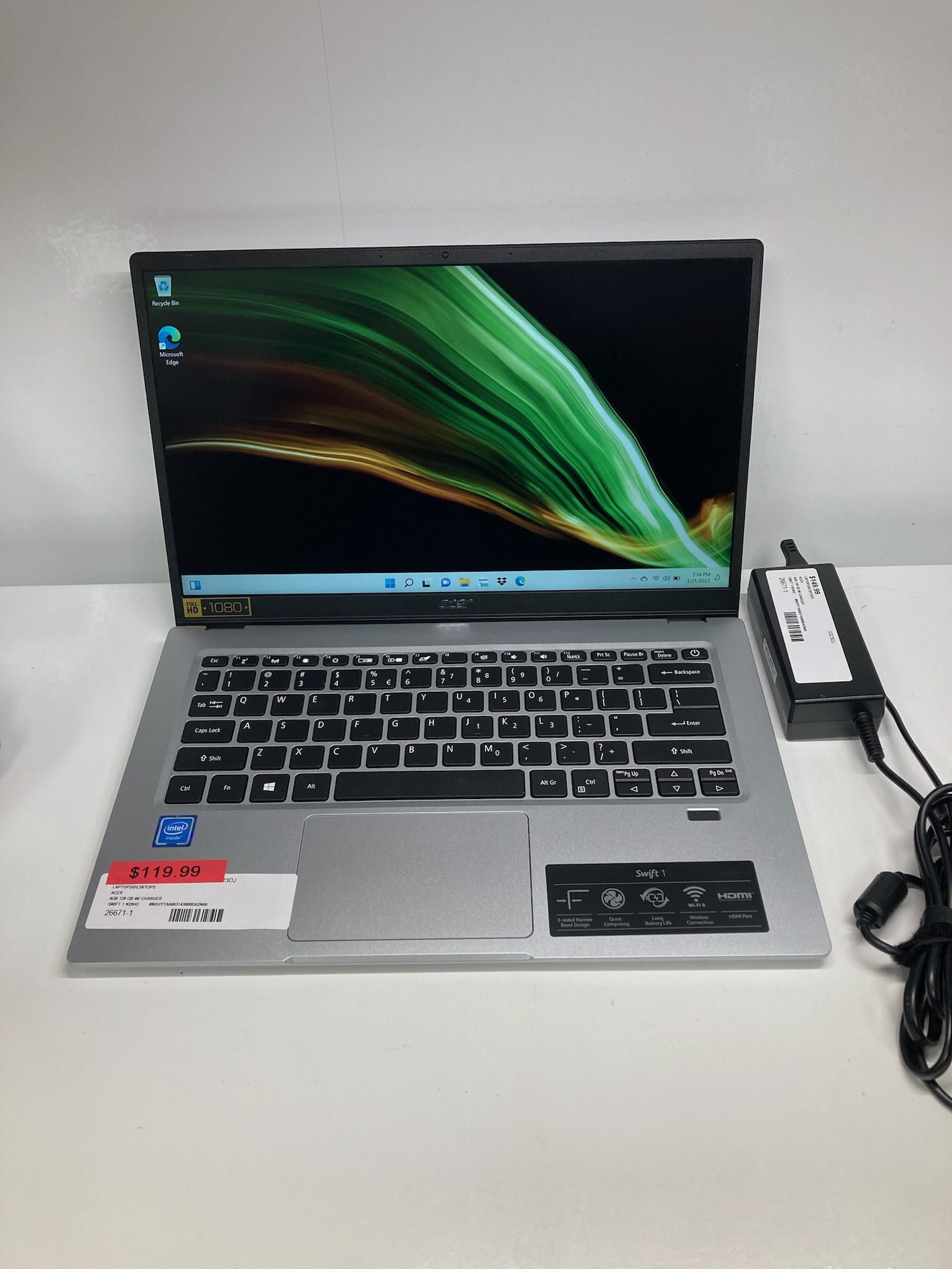 Acer N20H2 Notebook Swift 1 4GB RAM  128GB SSD Laptop 