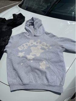 Grey and white spider hoodie size L