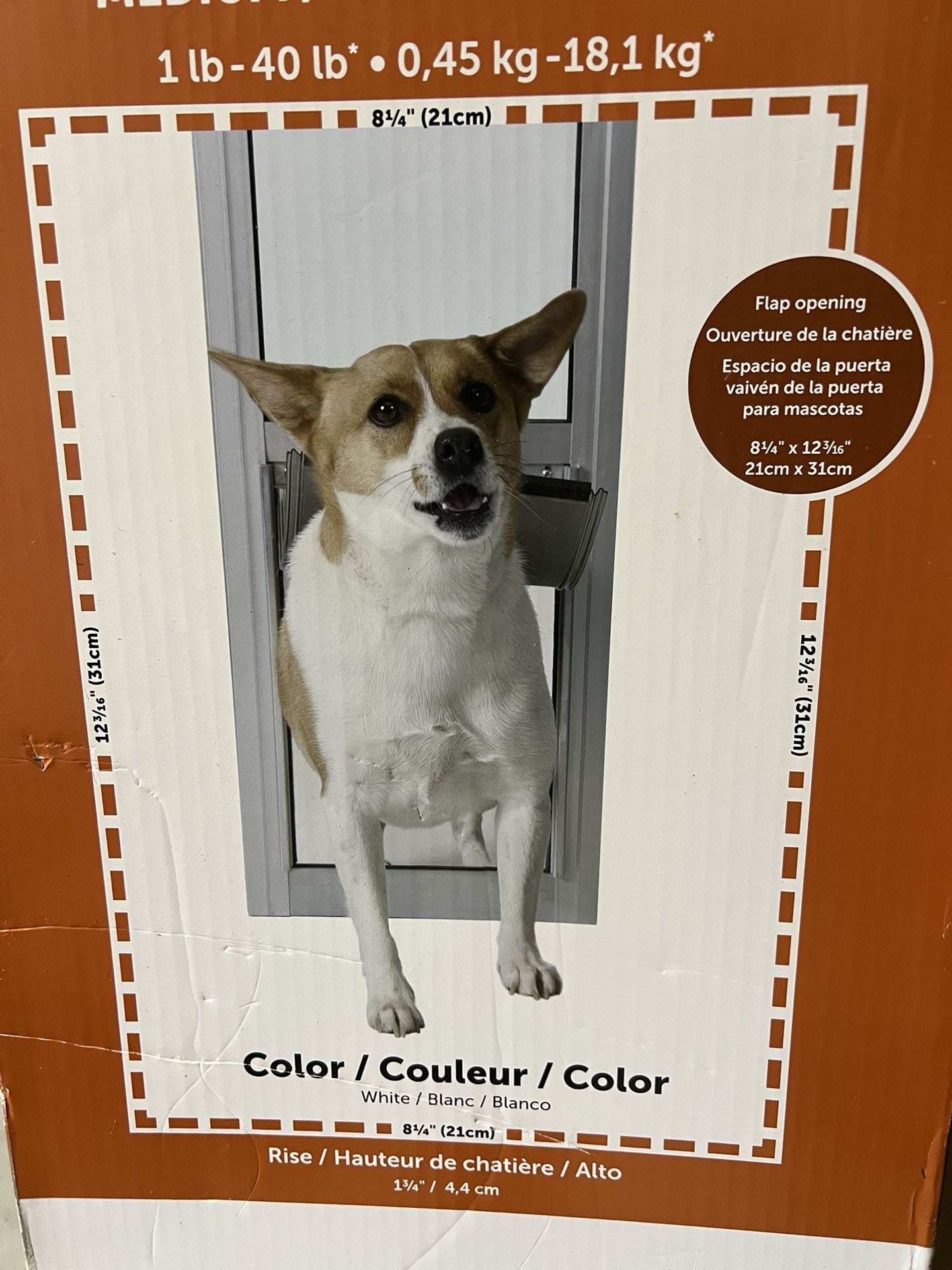 Pet Safe Sliding Glass Pet Door, White, Medium
