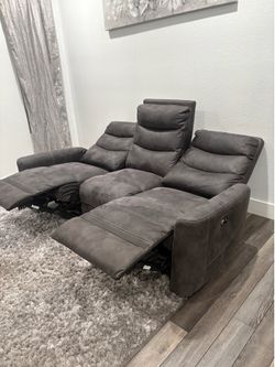 Gray color recliner sofa