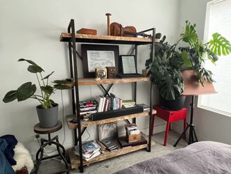 Industrial bookcase w/shelf lights