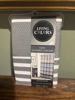 Living Colors Canyon Stripe Fabric Shower Curtain