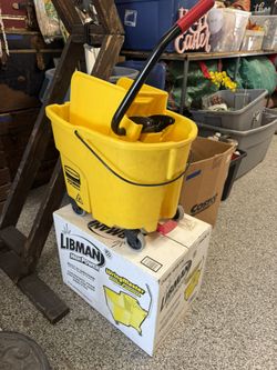 Used Yellow Map Bucket With Wheels