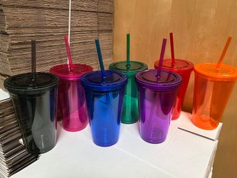 x48 Acrylic tumblers double wall with straws