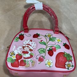 BoxLunch X Strawberry Shortcake Beaded Embroidered Floral Berry Pink Red Handbag